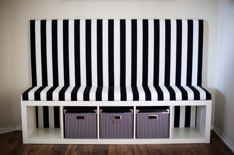 Striped DIY Banquette-Ikea Hack