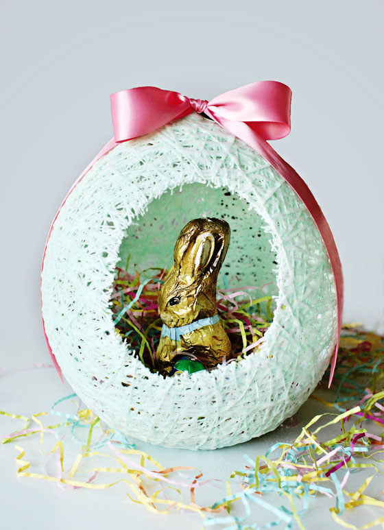 Easter baskets made from sugar and string -- Tutorial