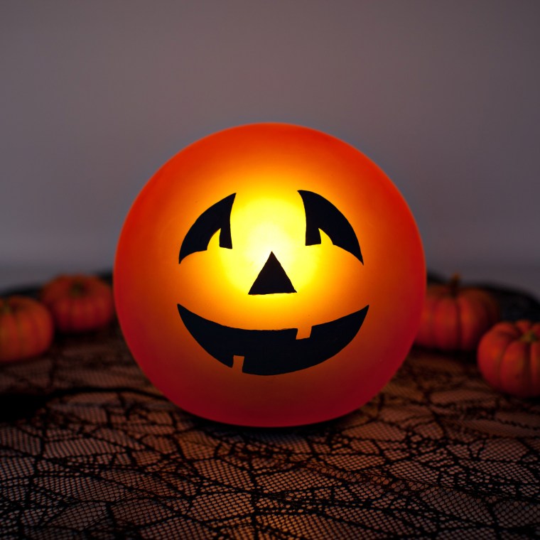 IKEA FIDO Lamp turned Jack-o-Lantern