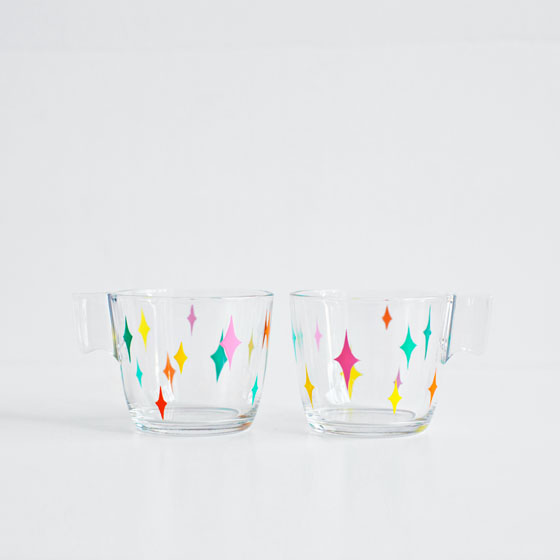 DIY MidCentury Painted Glass Mugs