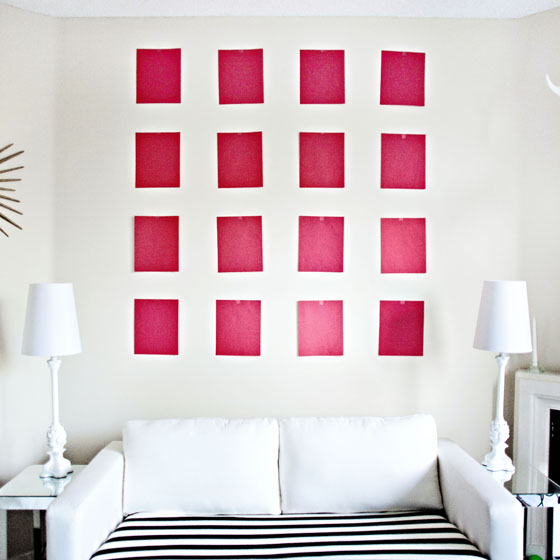 Gallery wall tip - Use paper cutouts with nailholes marked first to get the right arrangement without putting unnecessary holes in your walls