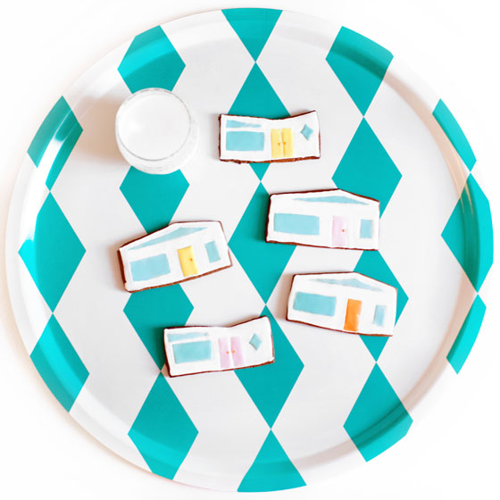 MidCentury House Gingerbread Cookie Template