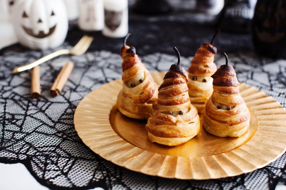 Poached Pear Mummy Pies