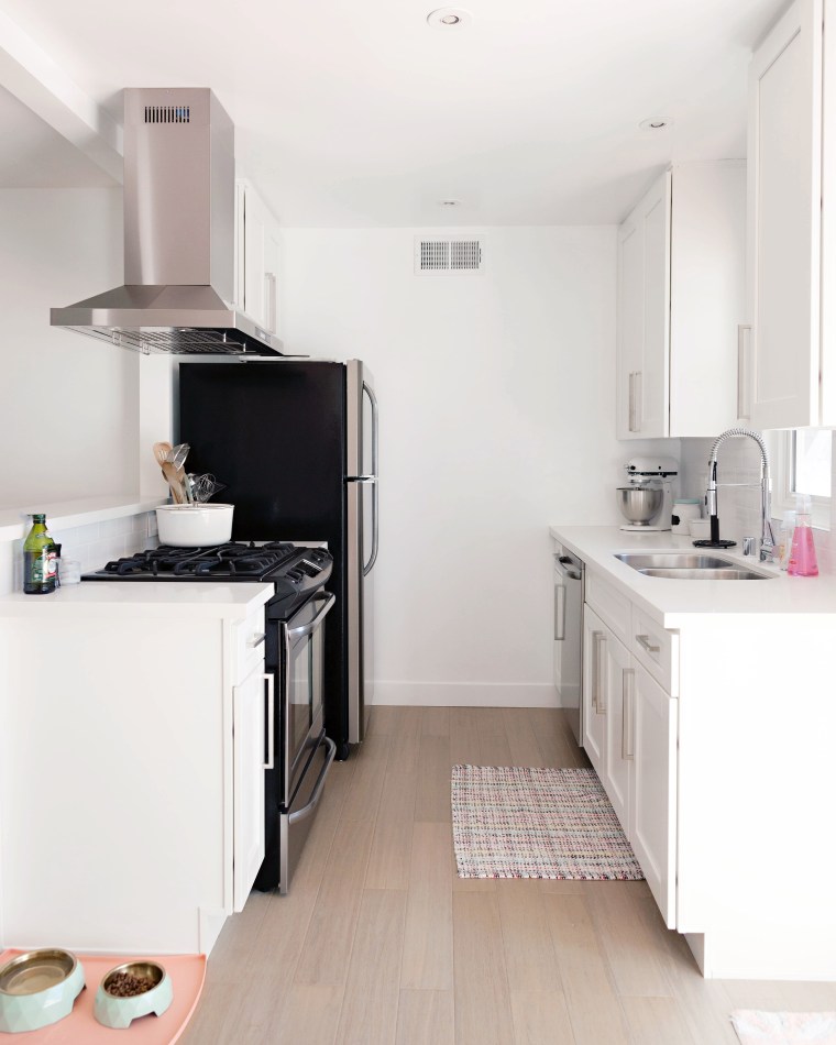 Use peel and stick wallpaper to cover a refrigerator (before) (2)