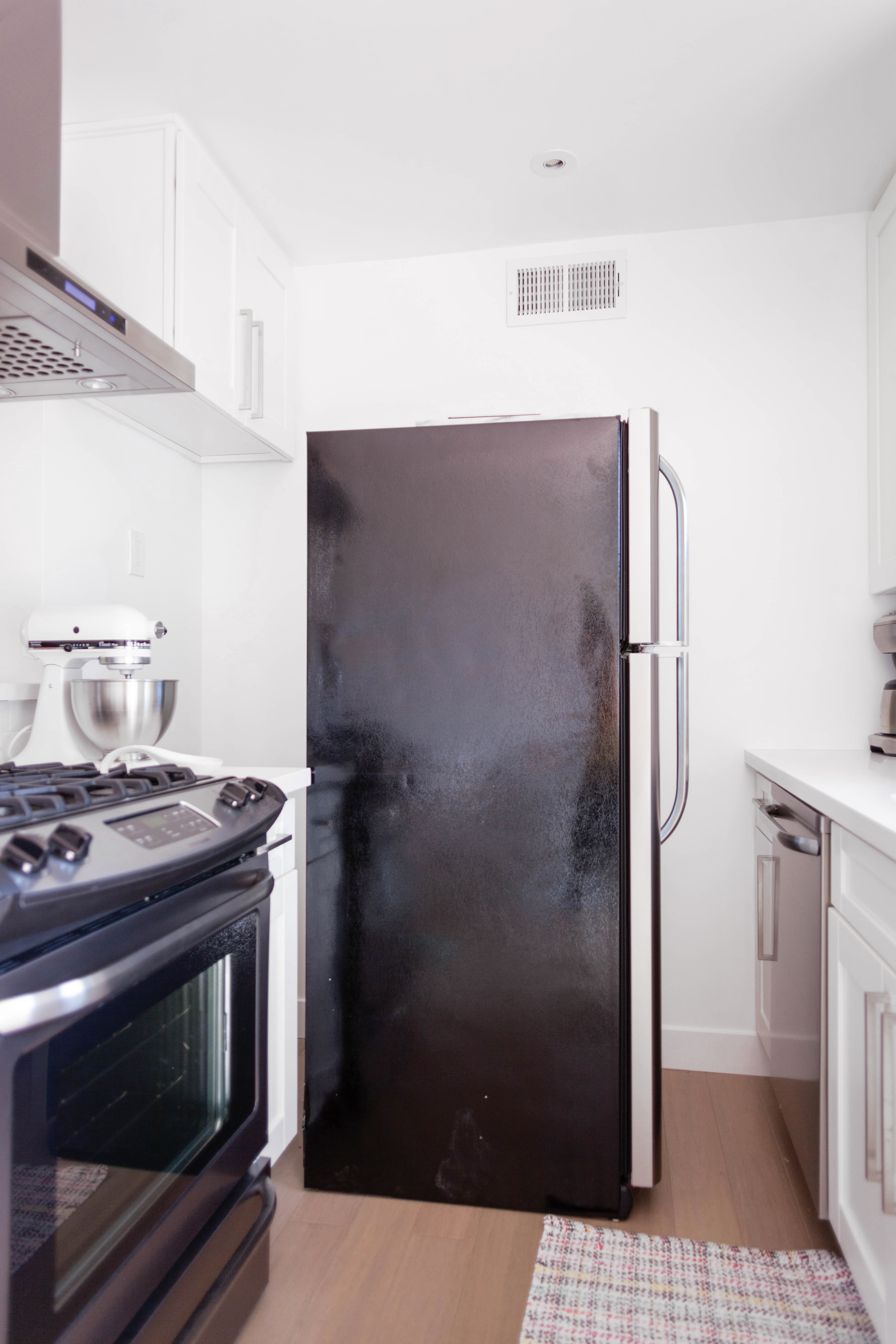 Use peel and stick wallpaper to cover a refrigerator (before) (3)