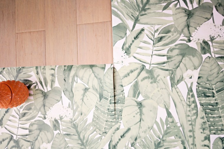 How to install peel and stick Tempaper wall paper in a bathroom (2)