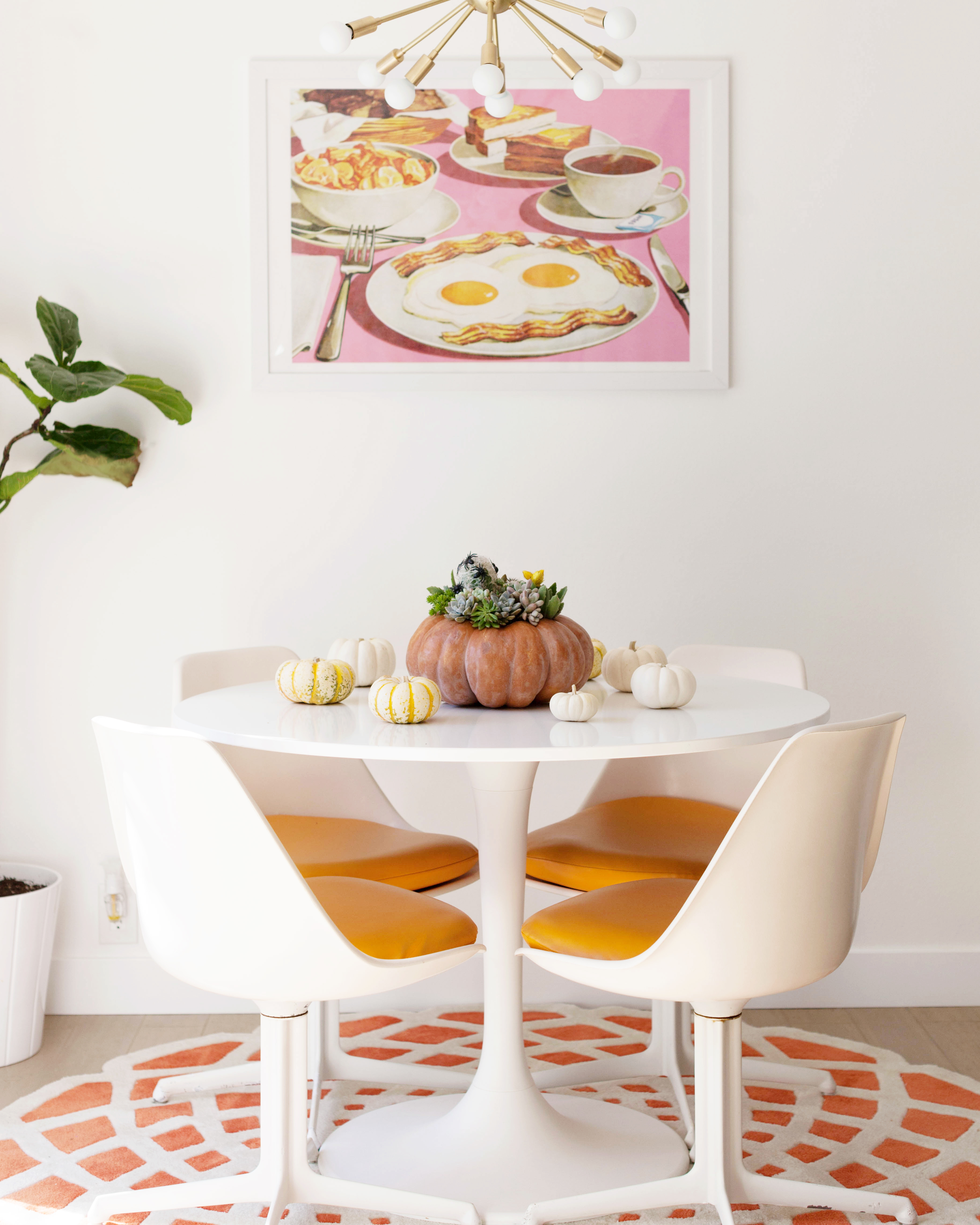 Fall Pumpkin Succulent and Cacti Centerpiece Idea