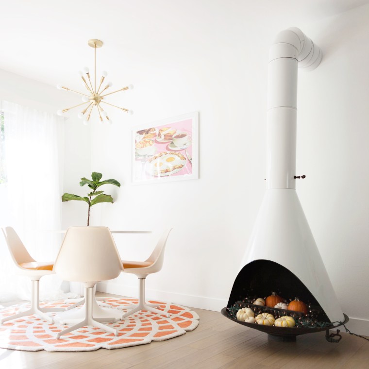 Pumpkins in Fireplace