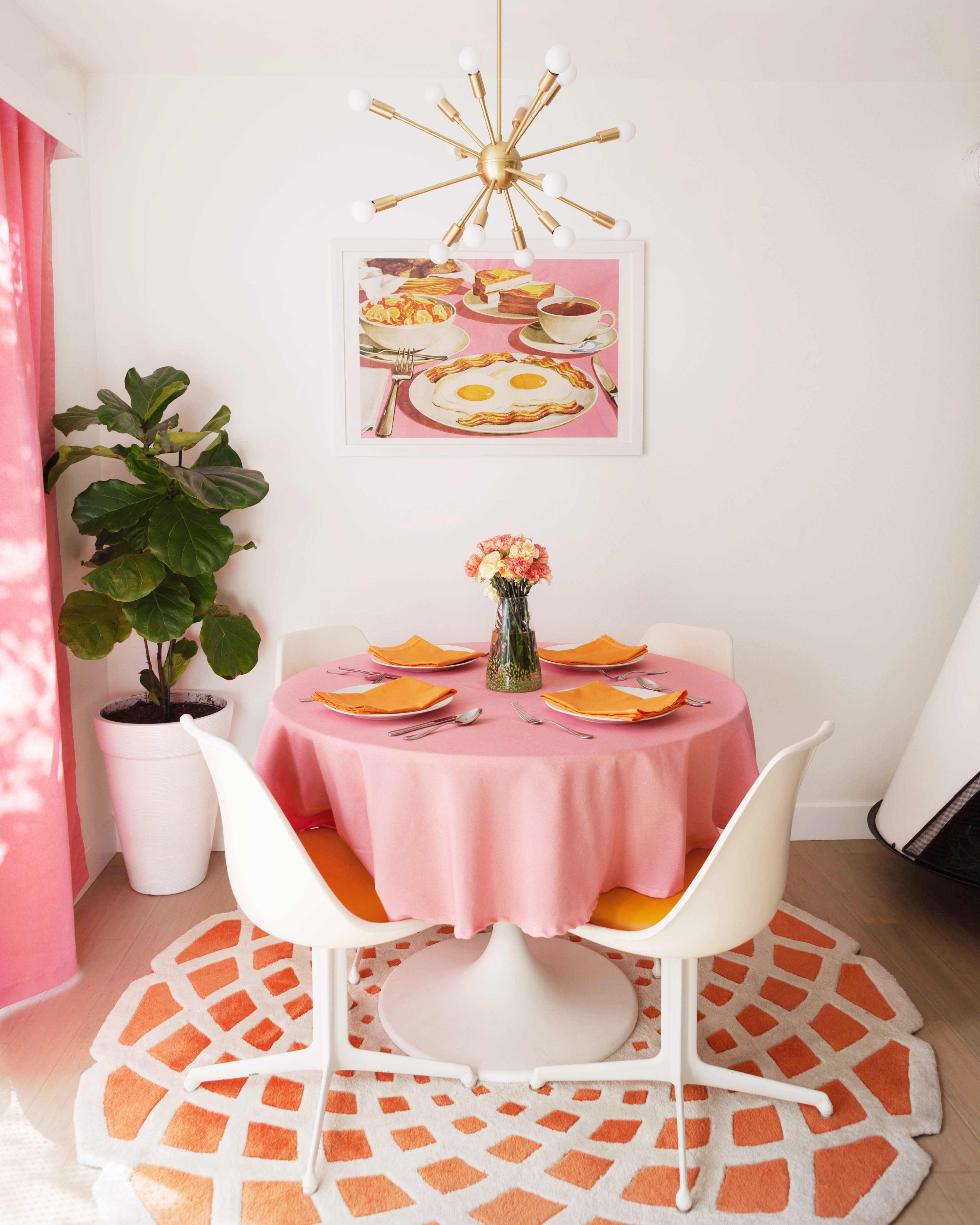 Mid-century inspired dining room accessores custom dyed with Rit dyes