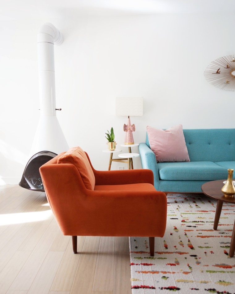 Orange Velvet Chair from Article