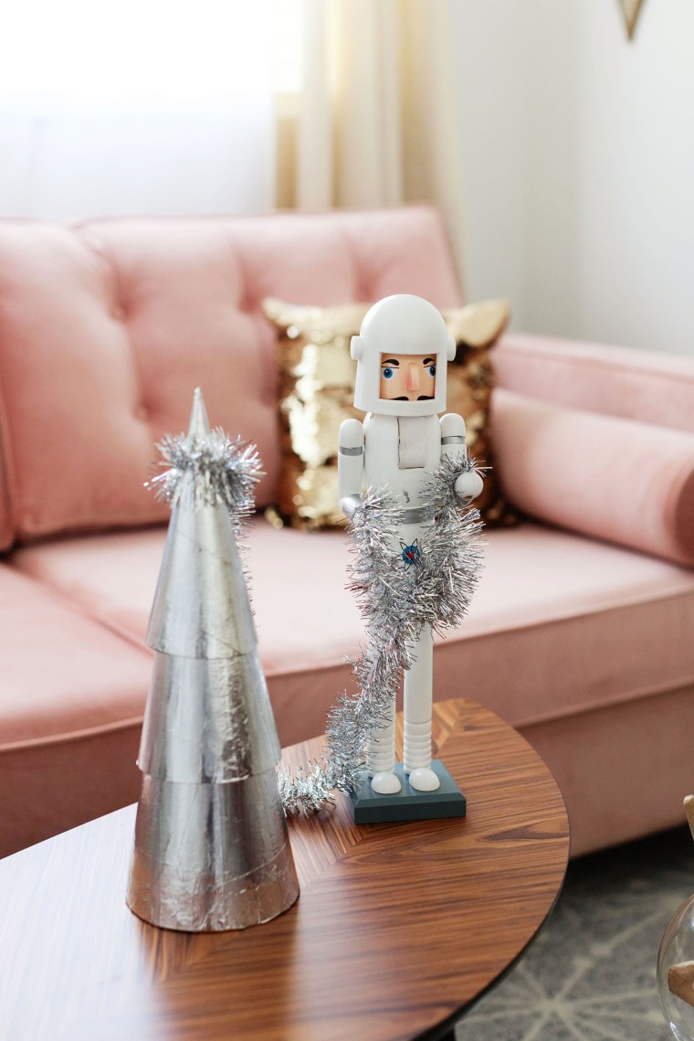 Space Age themed Christmas decorations